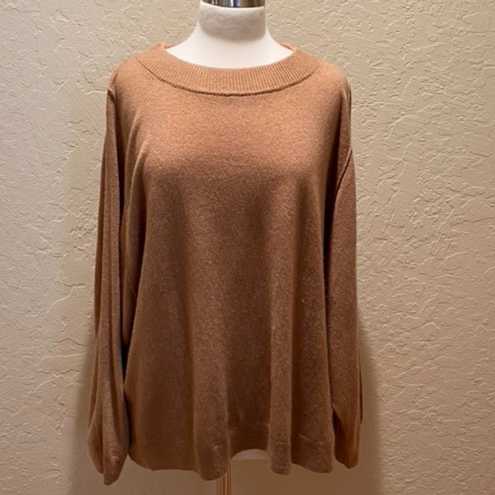 J Crew camel crew neck sweater XL